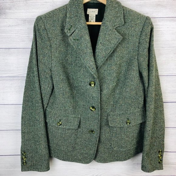 L.L. Bean Jackets & Blazers - LL Bean Blazer Wool Jacket Womens Small Green